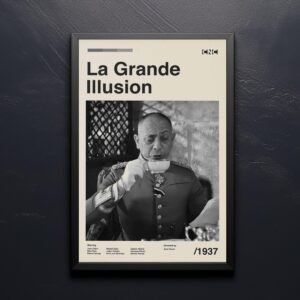 Grand Illusion mid-century modern movie poster with 20th century design