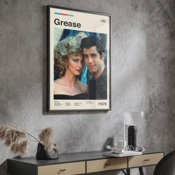 Grease movie poster - mid-century poster retro artwork