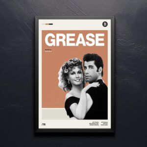 Grease Movie Poster - mid-century poster retro artwork