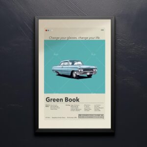 Mid-century modern Green Book movie poster design with vintage style