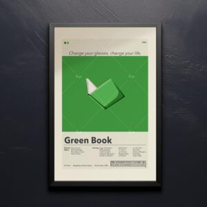 Mid-century modern style Green Book movie poster with retro design