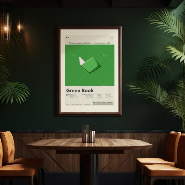 Mid-century modern style Green Book movie poster with retro design
