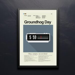 Vintage mid-century modern Groundhog Day movie poster design