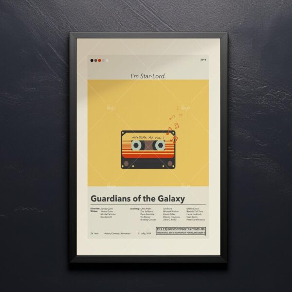 Mid-century modern Guardians of the Galaxy movie poster art