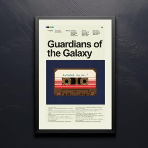 Vintage mid-century modern style Guardians of the Galaxy movie poster