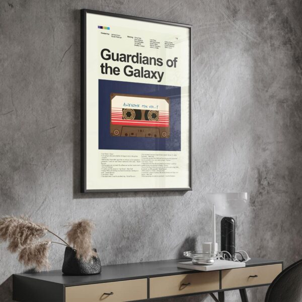 Vintage mid-century modern style Guardians of the Galaxy movie poster