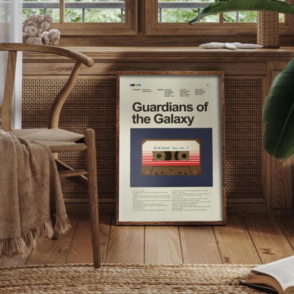Vintage mid-century modern style Guardians of the Galaxy movie poster