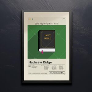 Mid-century modern poster art of Hacksaw Ridge movie poster