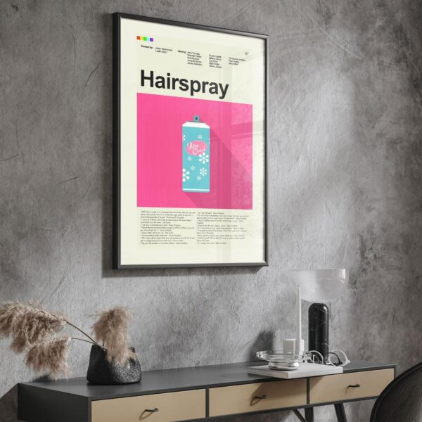 Vintage mid-century modern Hairspray movie poster artwork