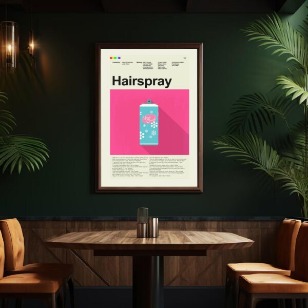 Vintage mid-century modern Hairspray movie poster artwork