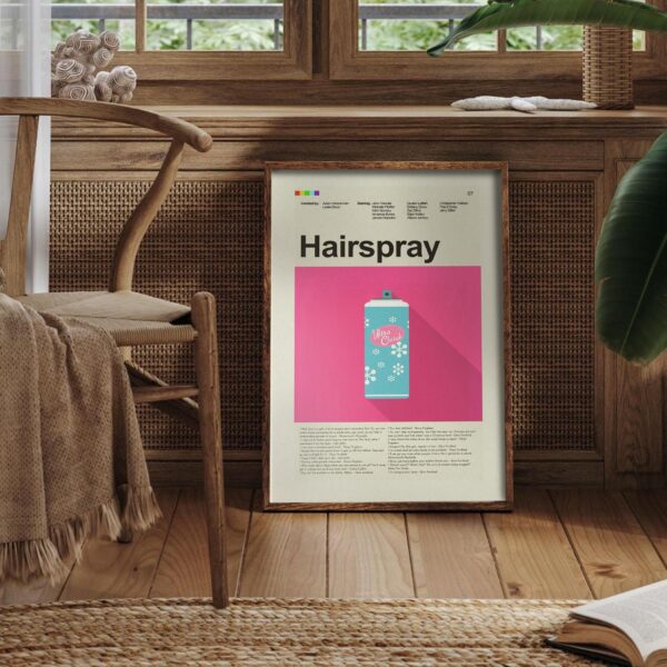 Vintage mid-century modern Hairspray movie poster artwork