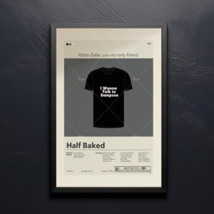 Mid-century modern Half Baked movie poster with 20th century art style