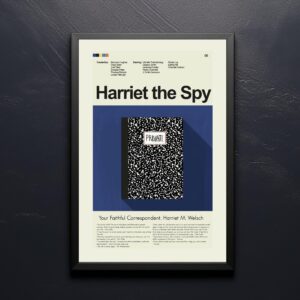 Mid-century modern style poster of Harriet the Spy movie artwork