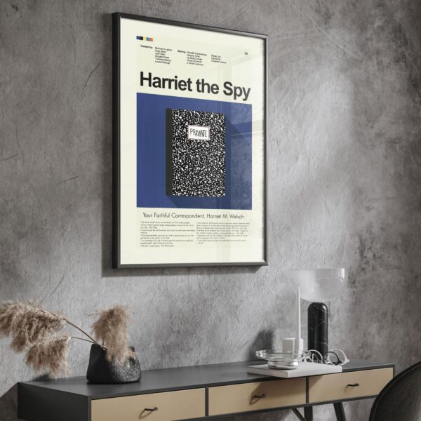 Mid-century modern style poster of Harriet the Spy movie artwork