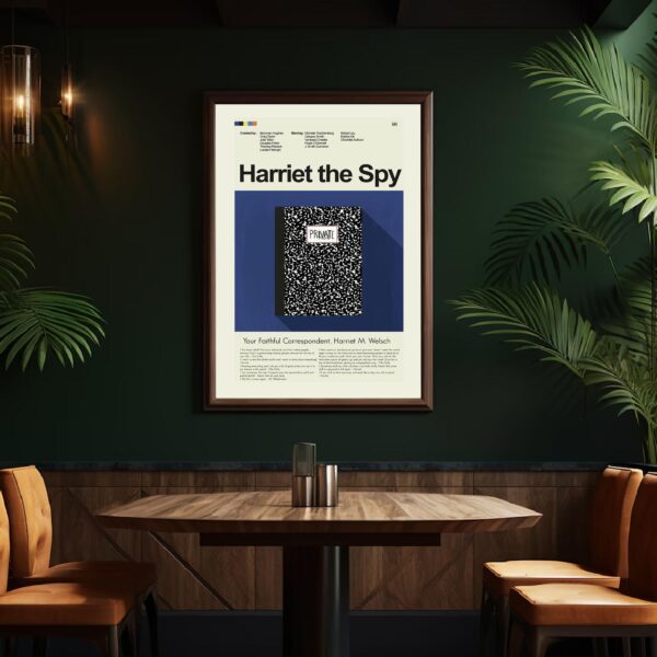 Mid-century modern style poster of Harriet the Spy movie artwork