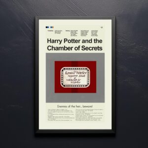 Large mid-century modern poster of Harry Potter and the Chamber of Secrets movie