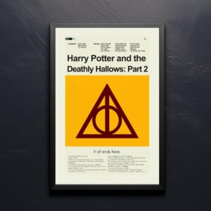 Harry Potter and the Deathly Hallows Part 2 mid-century modern movie poster