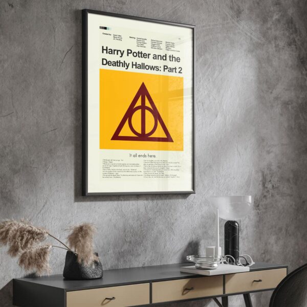 Harry Potter and the Deathly Hallows Part 2 mid-century modern movie poster