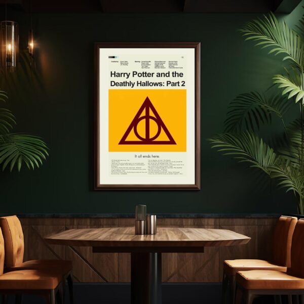Harry Potter and the Deathly Hallows Part 2 mid-century modern movie poster