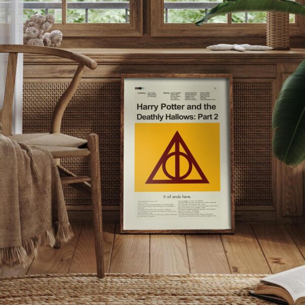 Harry Potter and the Deathly Hallows Part 2 mid-century modern movie poster