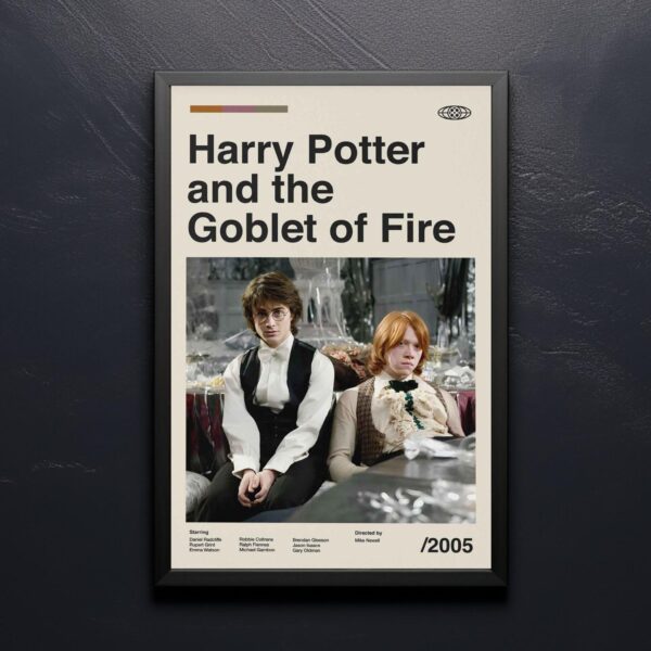 Mid-century modern style Harry Potter and the Goblet of Fire movie poster