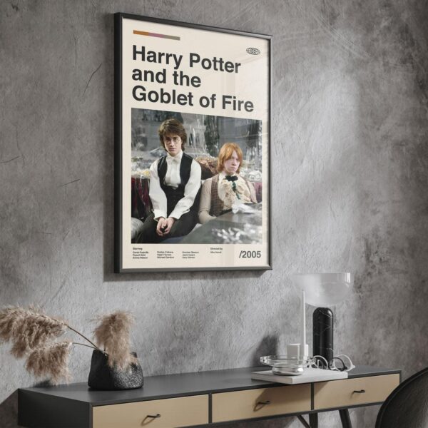 Mid-century modern style Harry Potter and the Goblet of Fire movie poster