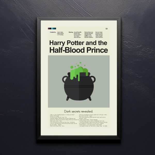 Mid-century modern style Harry Potter and the Half-Blood Prince movie poster