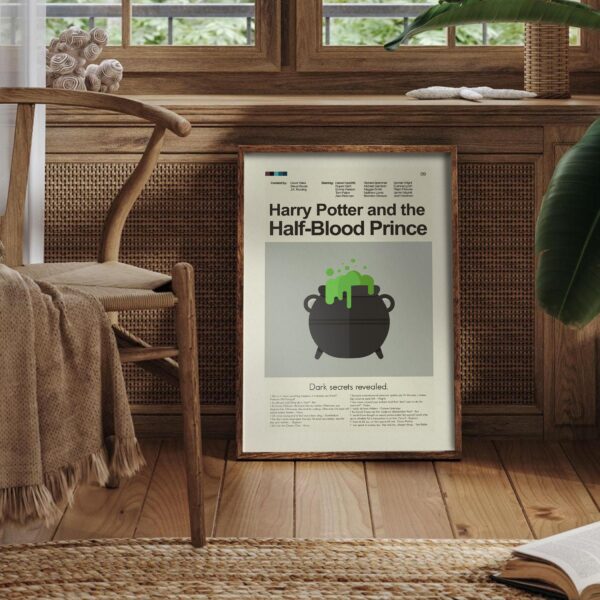 Mid-century modern style Harry Potter and the Half-Blood Prince movie poster