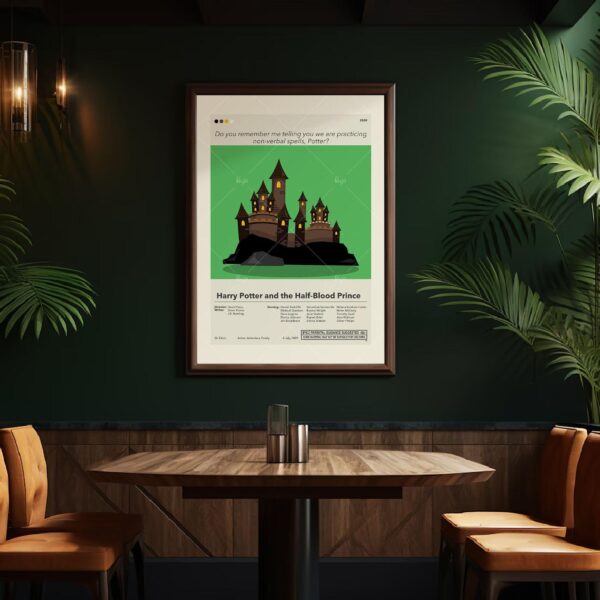 Vintage mid-century style Harry Potter Half-Blood Prince movie poster