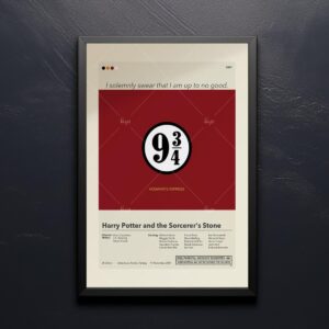 Large mid-century modern Harry Potter and the Philosopher's Stone movie poster