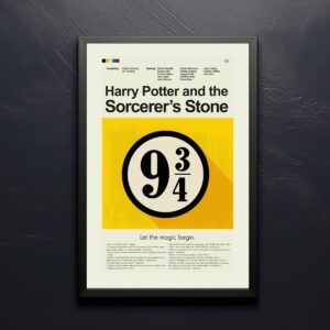 Mid-century modern style Harry Potter and the Philosopher's Stone movie poster art