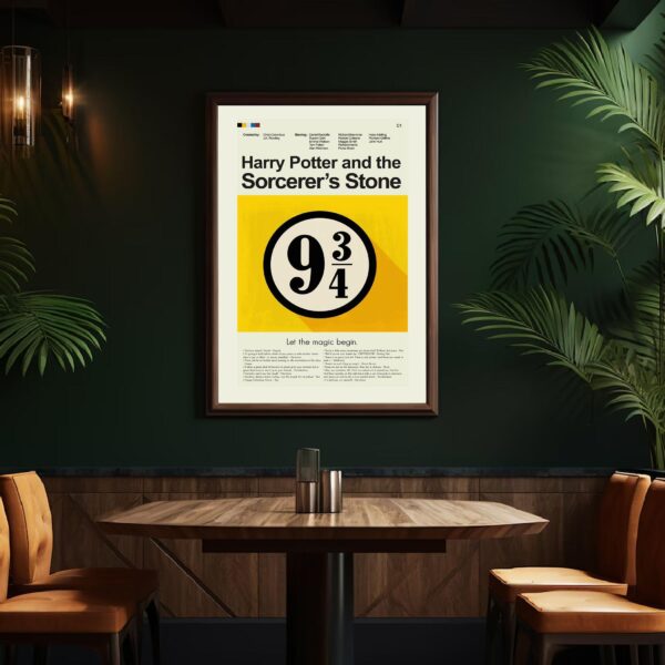 Mid-century modern style Harry Potter and the Philosopher's Stone movie poster art