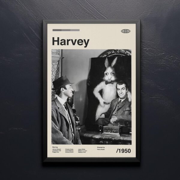 Harvey Movie Poster - mid-century poster art design