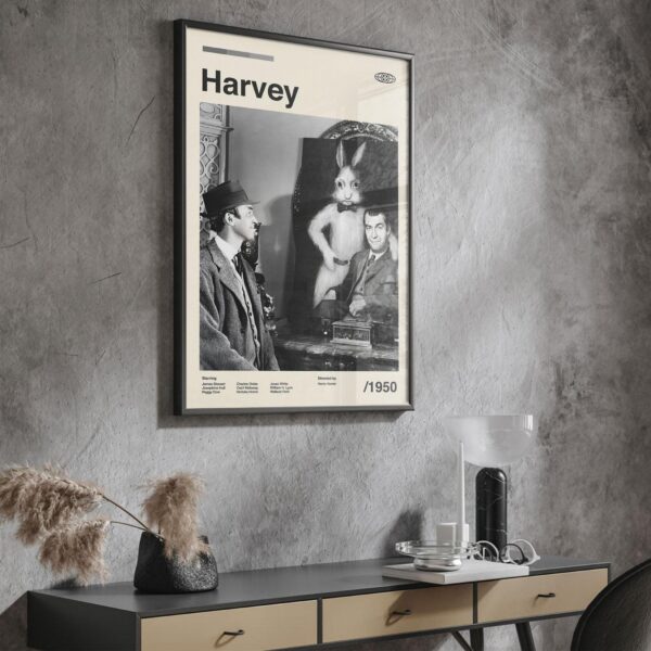 Harvey Movie Poster - mid-century poster art design