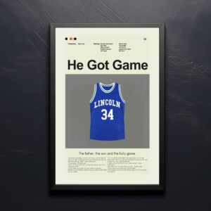 Mid-century modern graphic design poster of He Got Game movie