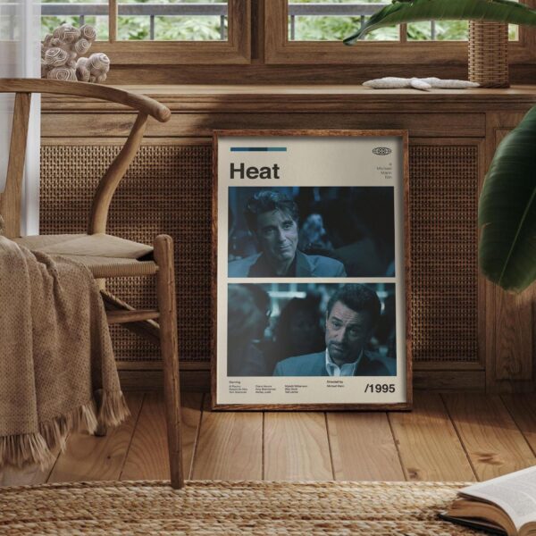Heat Movie Poster - mid-century poster art retro print