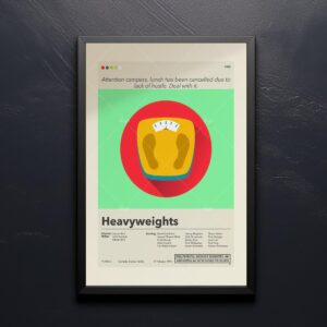 Mid-century modern Heavyweights movie poster with retro design elements