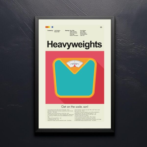Vintage mid-century modern Heavyweights movie poster artwork