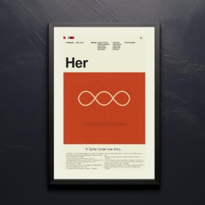 Mid-century modern Her Movie advertising poster with vintage design