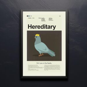 Mid-century modern Hereditary movie poster print with vintage design