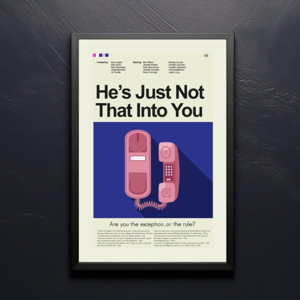 Mid-century modern graphic poster of He's Just Not That Into You movie