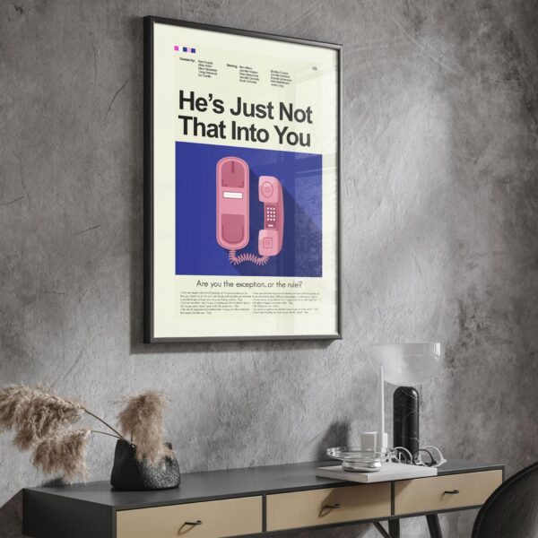 Mid-century modern graphic poster of He's Just Not That Into You movie