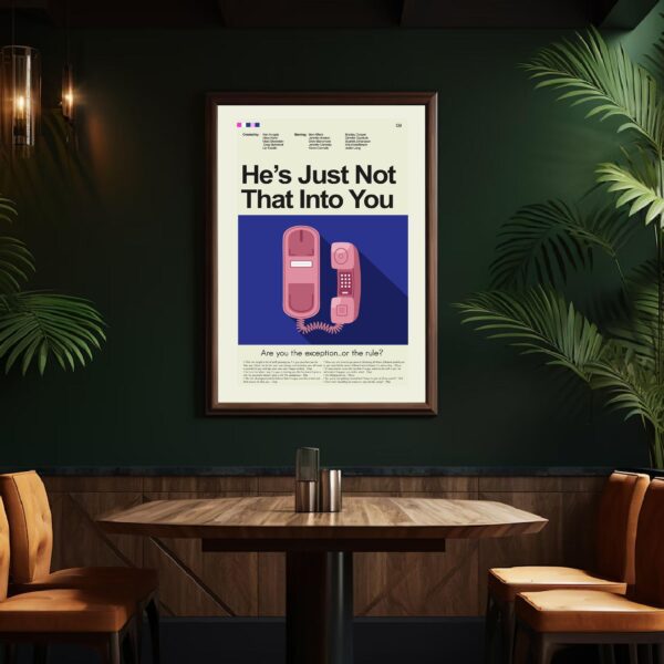 Mid-century modern graphic poster of He's Just Not That Into You movie