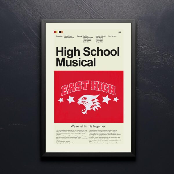 Mid-century modern style High School Musical movie poster design