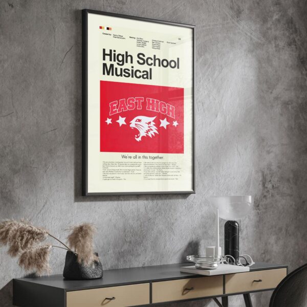 Mid-century modern style High School Musical movie poster design