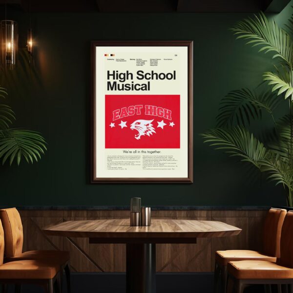 Mid-century modern style High School Musical movie poster design