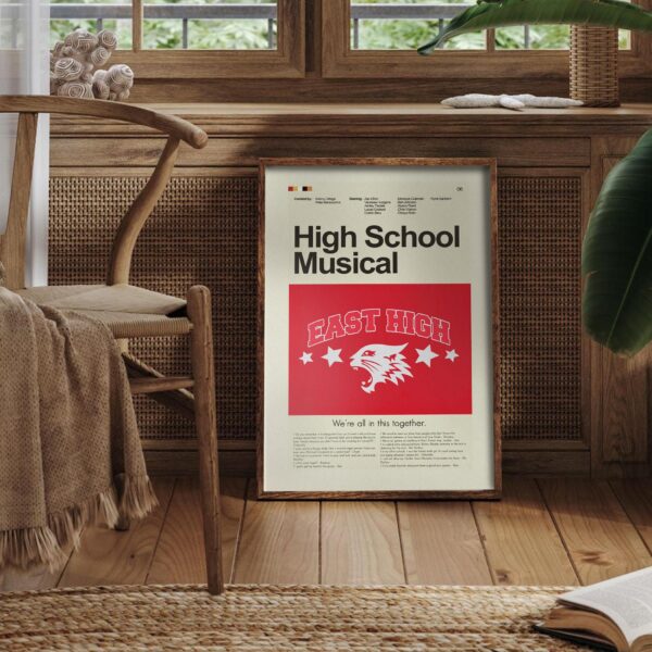 Mid-century modern style High School Musical movie poster design
