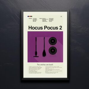 Mid-century modern style Hocus Pocus 2 movie poster with 20th century design