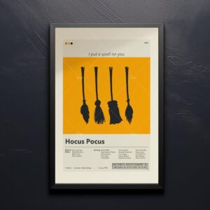 Large mid-century modern Hocus Pocus movie poster with vintage design