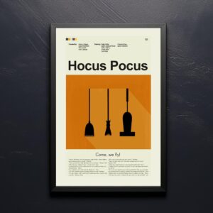 Mid-century modern Hocus Pocus movie poster art with vintage style